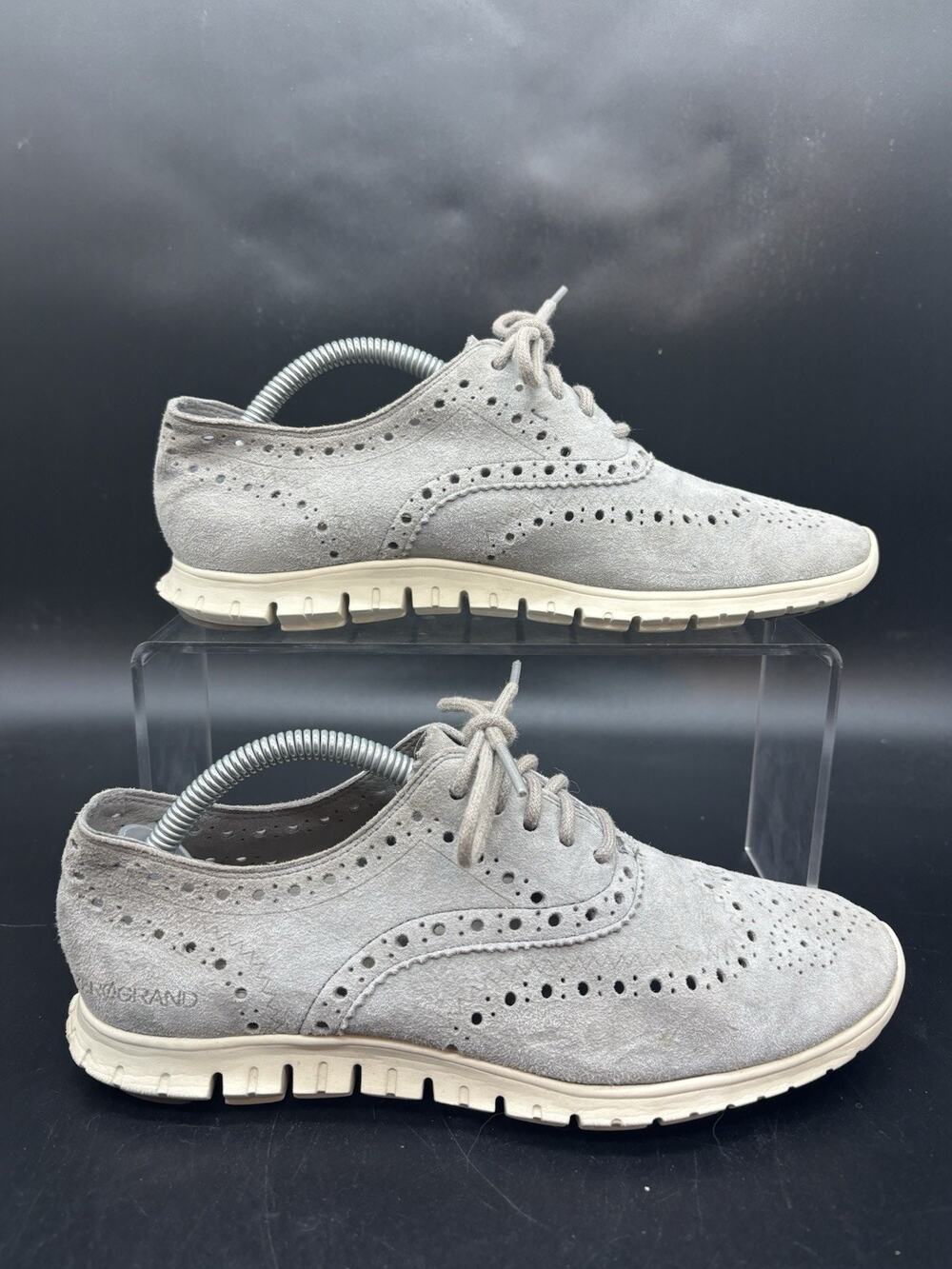 Cole Haan Zerogrand Women'S Gray Wingtip Oxford Perforated Shoes Size 6.5 B